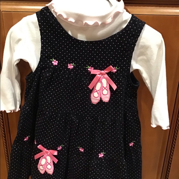 Vintage Y2K Rare Too Jumper dress Ballerino matching shirt 24m NWOT pink ,black - Picture 3 of 7